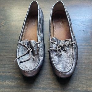 Sperry bronze leather slip on loafer sz 7.5 m